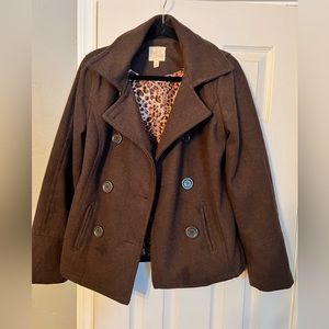 Brown wool pea coat